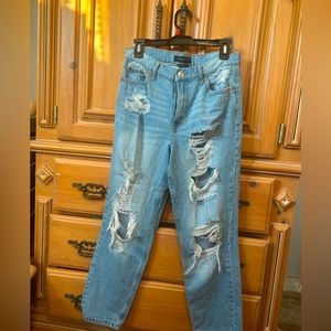 Aero distressed mom jeans